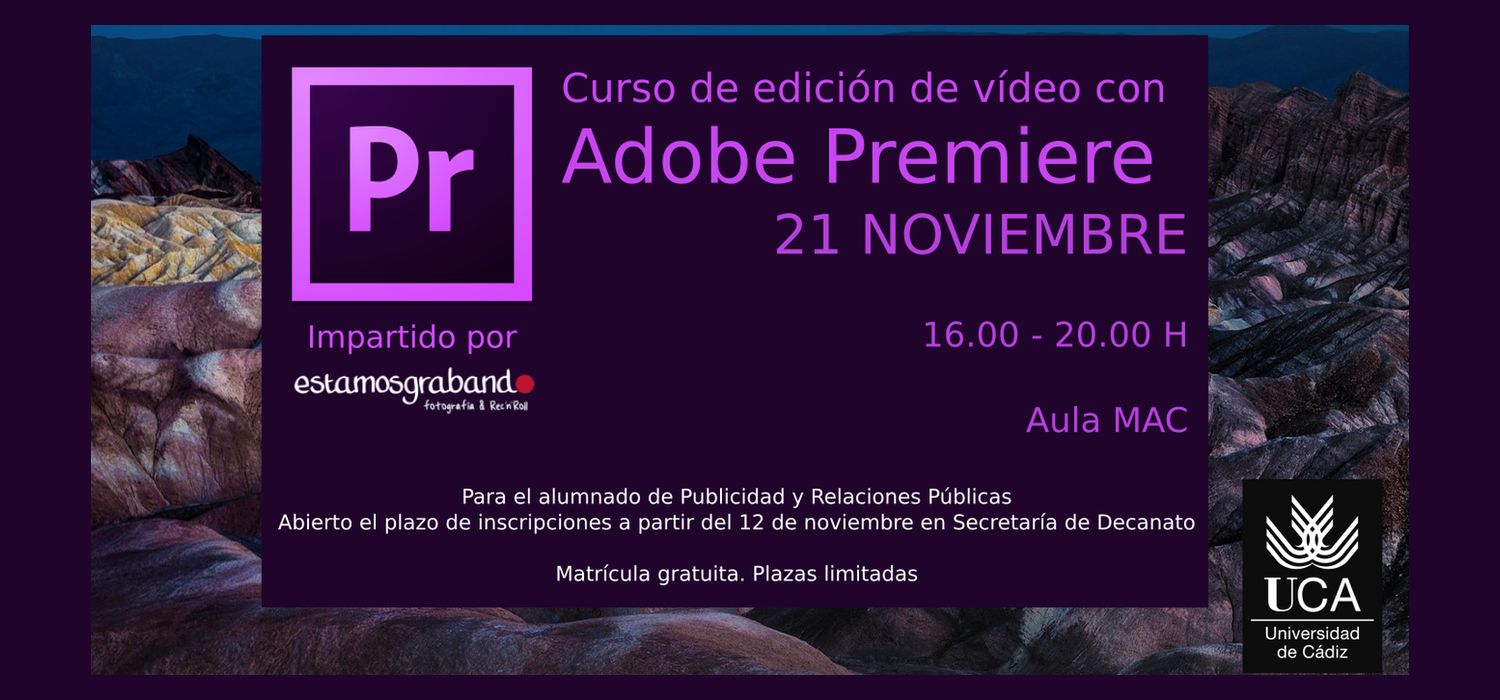 Curso de edición de vídeos con Adobe Premiere – Facultad de Ciencias Sociales y de la Comunicación