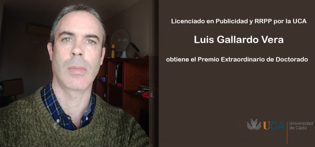 El licenciado en Publicidad y RRPP por la UCA Luis Gallardo obtiene el Premio Extraordinario de Doctorado a su segunda tesis doctoral en Comunicación
